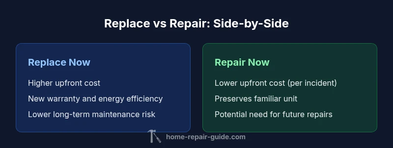 Comparison infographic: Replace vs Repair options