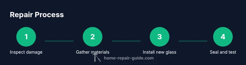 Process flow of window glass repair with four steps