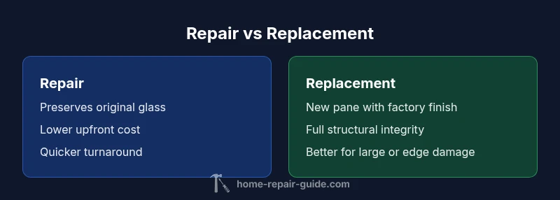 Comparison chart of windshield repair vs replacement