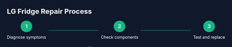 Infographic showing the LG fridge repair steps
