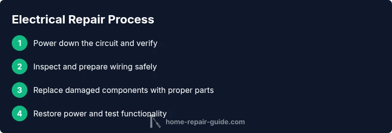 Process infographic showing step-by-step electrical repair workflow