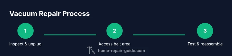 Three-step infographic showing vacuum repair steps