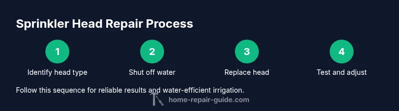 Infographic showing sprinkler head repair steps
