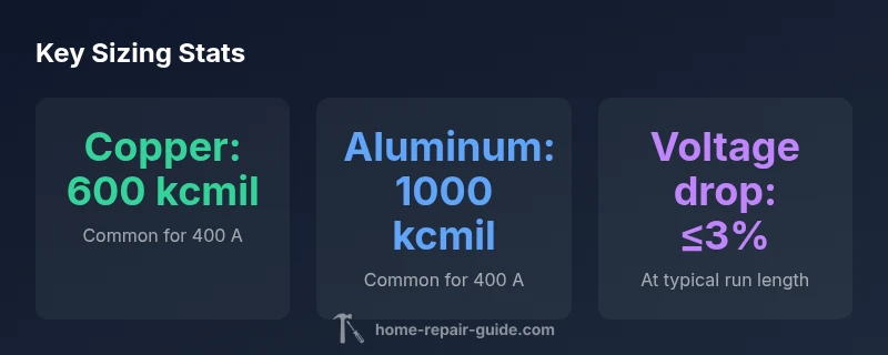Sizing statistics for 400 A service wires