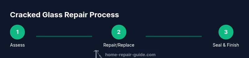 Infographic showing cracked glass repair process