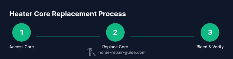 Process steps for heater core replacement in a car