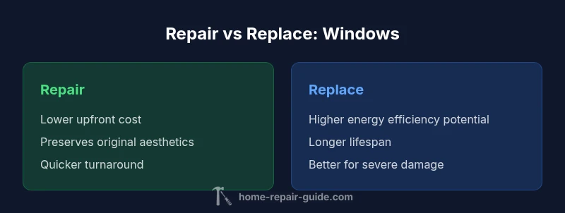 Infographic comparing repairing vs replacing windows