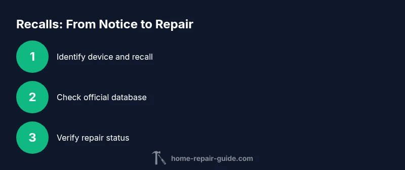 Infographic showing a three-step recall repair process