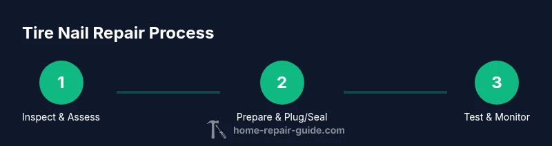 Diagram of the tire nail repair process