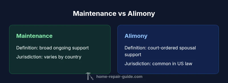 Comparison infographic: Maintenance vs Alimony