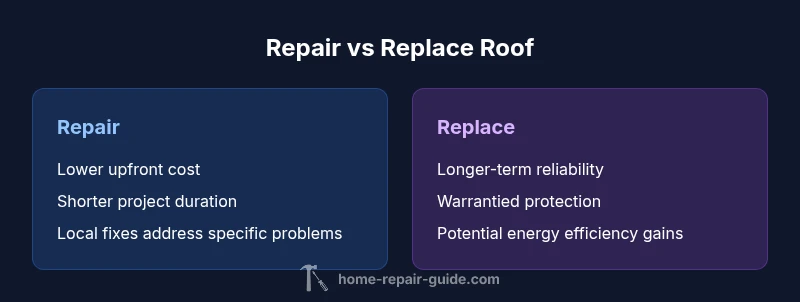 Comparison infographic: repair vs replace roof
