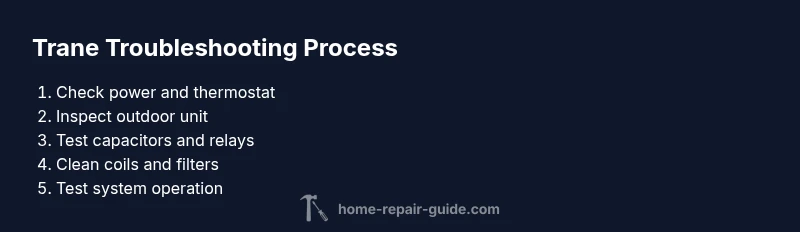Process diagram for troubleshooting a Trane AC