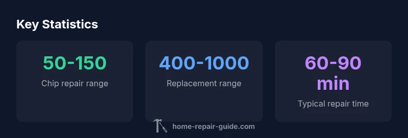 Infographic showing chip repair vs replacement costs and time